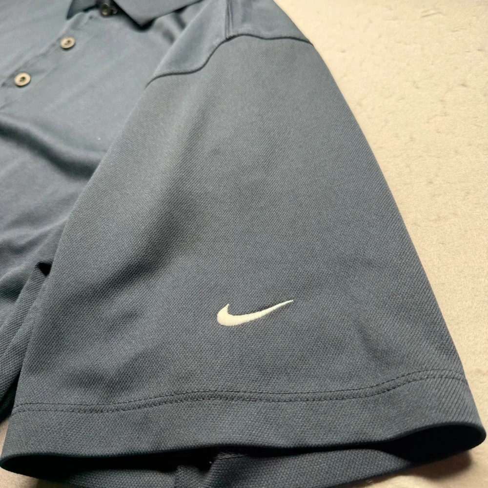 Nike Golf Polo Mens Large Grey Nike Fit DRY Short Sleeve Performance Athletic